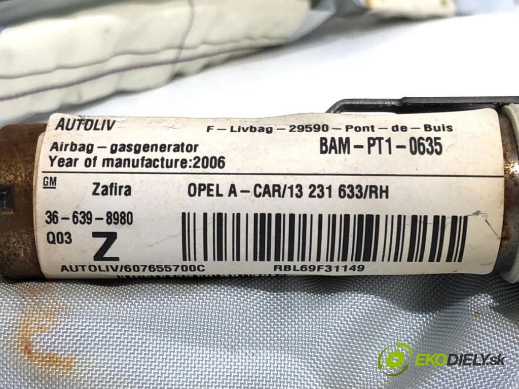 OPEL ZAFIRA B Nadwozie pełne/minivan 2006 88 kW 1.9 CDTI VAN (M75) 1910 stropní pravý 366398980