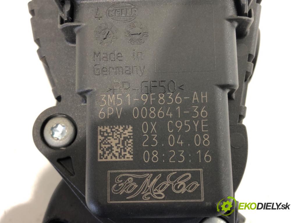 FORD KUGA I SUV 2008 100 kW 2.0 TDCi 1997 Potenciometer plynu 3M51-9F836-AH (Potenciometer plynového pedálu)