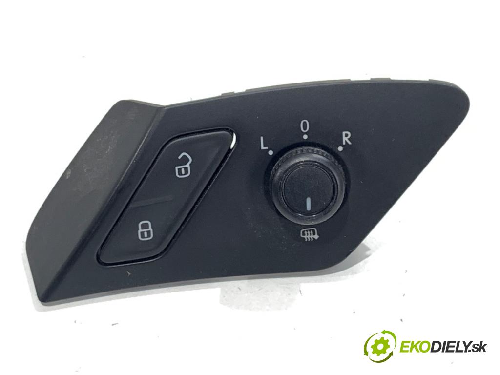 VW GOLF VII Kombi 2016 81 kW 1.6 TDI 1598 Prepínač nastavenia spätných zrkadiel 5G0959565AB (Prepínacie páčky pod volantom)