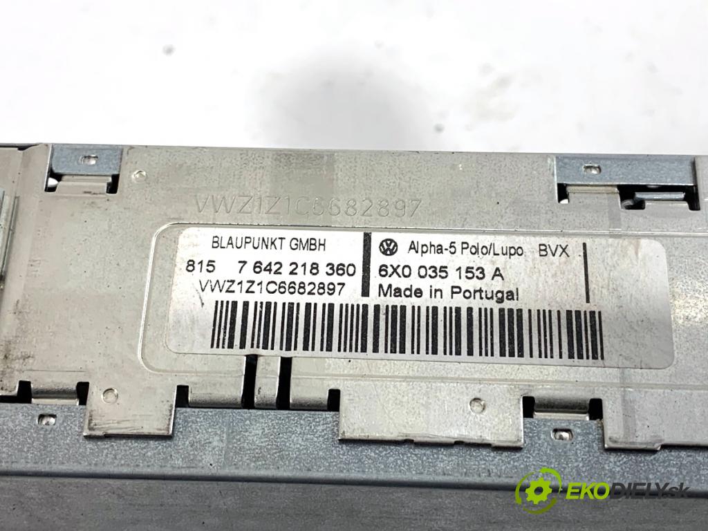 VW POLO IV 9N liftback 2003 47 kW 1.2 12V 1198 RADIO 6X0035153A (Audio zariadenie)