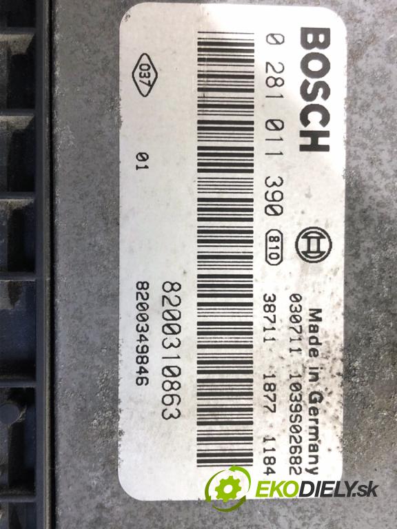 RENAULT SCÉNIC II nadwozie wielkoprzestrzenne (MPV) 2003 88 kW 1.9 dCi (JM0G, JM12, JM1G, JM2C) 1870 riadiaca jednotka Motor 0281011390 8200310863 (Riadiaca jednotka)