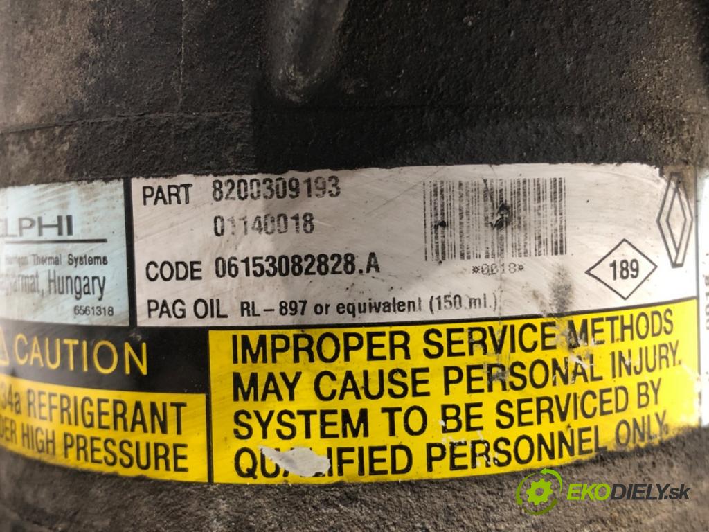 RENAULT SCÉNIC II nadwozie wielkoprzestrzenne (MPV) 2003 88 kW 1.9 dCi (JM0G, JM12, JM1G, JM2C) 1870 Kompresor klimatizácie 8200309193 (Kompresor klimatizácie)