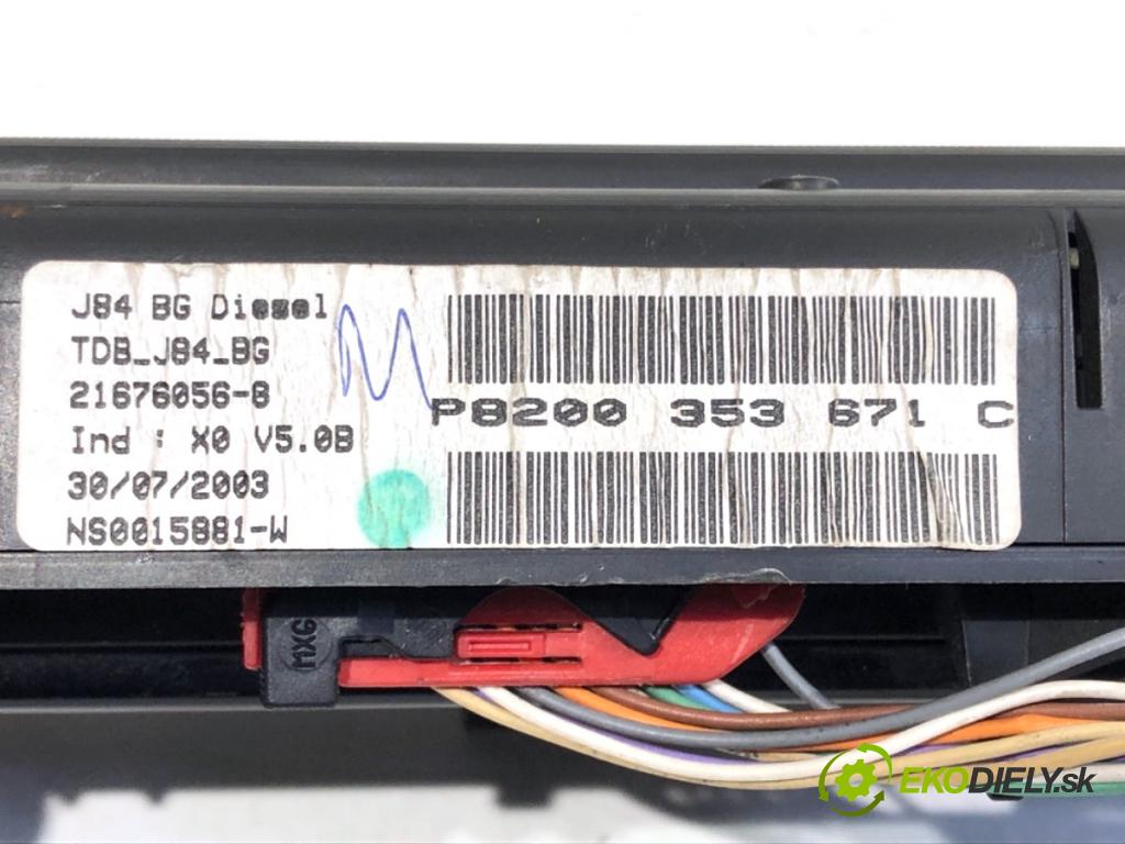 RENAULT SCÉNIC II nadwozie wielkoprzestrzenne (MPV) 2003 88 kW 1.9 dCi (JM0G, JM12, JM1G, JM2C) 1870 Prístrojovka P8200353671C (Prístrojová doska)
