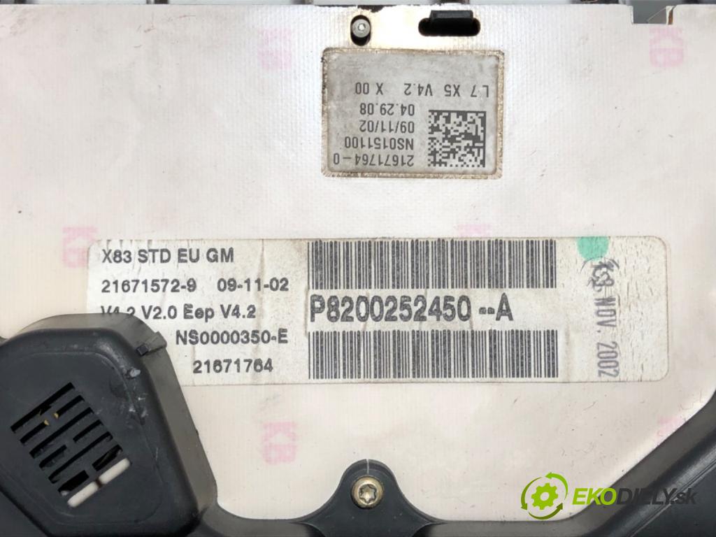 OPEL VIVARO A Autobus 2002 74 kW 1.9 DTI (F7, J7, A07) 1870 prístrojovka 8200252450 (Přístrojová deska)