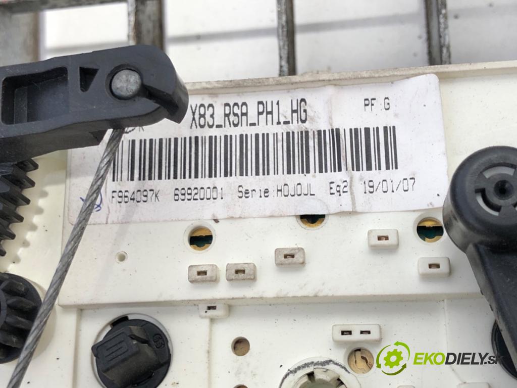 OPEL VIVARO A Autobus 2002 74 kW 1.9 DTI (F7, J7, A07) 1870 Panel ovládania kúrenia F964097K (Prepínacie páčky pod volantom)