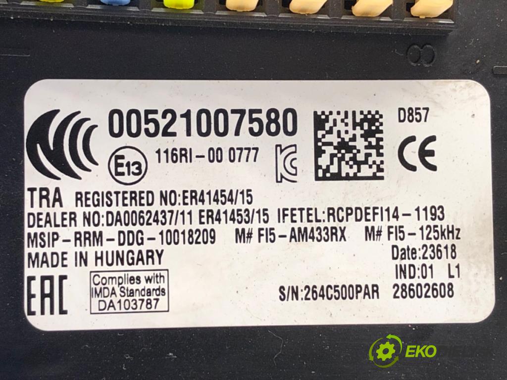 FIAT TIPO Kombi 2018 70 kW 1.4 (356WXA1B) 1368 modul BSI 00521007580 (Pojistková skříňka)