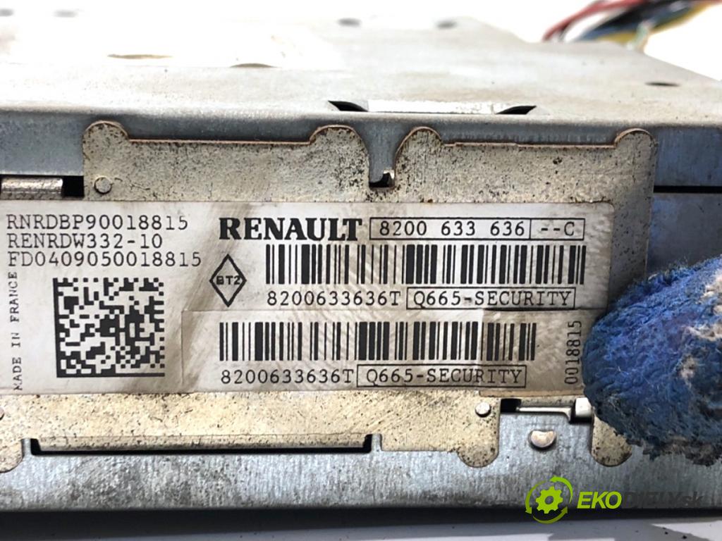 RENAULT SCÉNIC II nadwozie wielkoprzestrzenne (MPV) 2006 63 kW 1.5 dCi (JM1F) 1461 RADIO 8200633636 (Audio zariadenie)