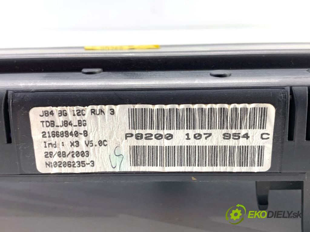 RENAULT SCÉNIC II nadwozie wielkoprzestrzenne (MPV) 2003 83 kW 1.6 (JM0C, JM0J, JM1B) 1598 Prístrojovka P8200107954C (Prístrojová doska)