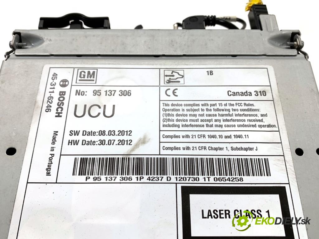 OPEL MOKKA SUV 2014 96 kW 1.7 CDTI (_76) 1686 RADIO 95137306 (Audio zariadenie)