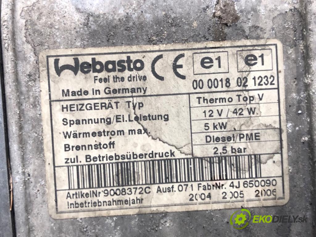 VW TOURAN nadwozie wielkoprzestrzenne (MPV) 2005 77 kW 1.9 TDI 1896 Webasto 1K0815065R (Webasto (nezávislé topení))