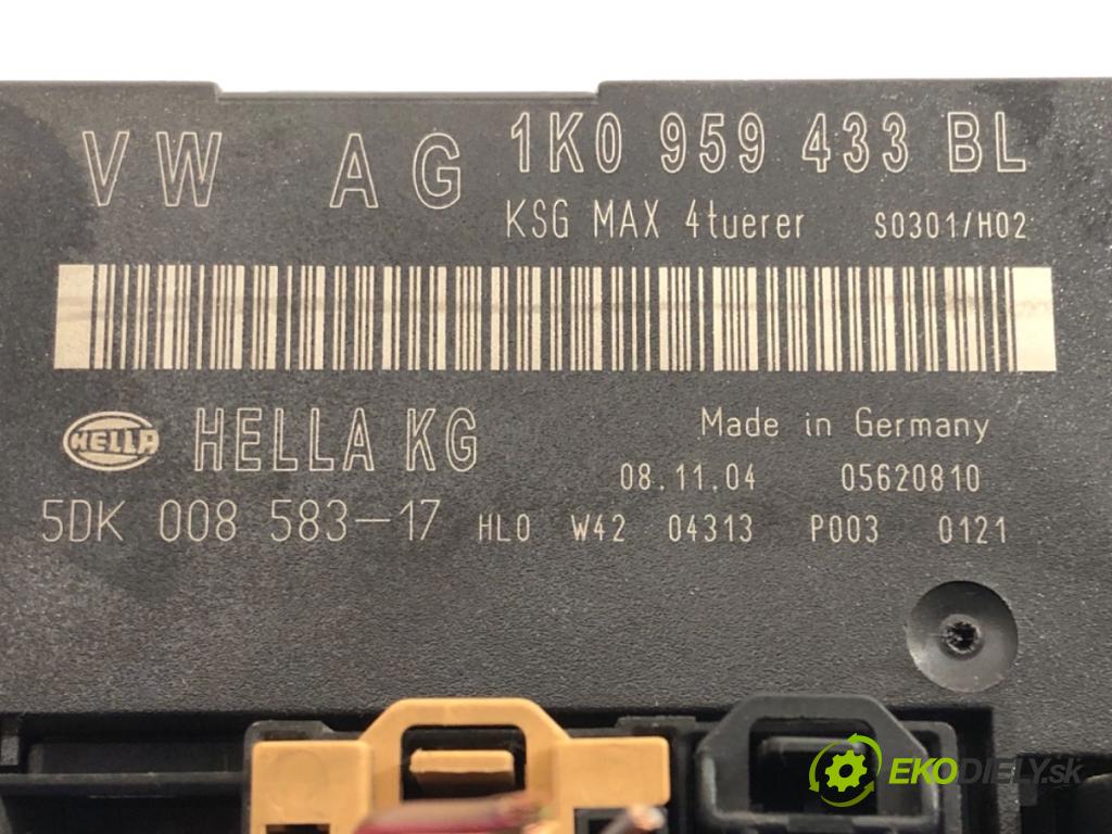 VW TOURAN nadwozie wielkoprzestrzenne (MPV) 2005 77 kW 1.9 TDI 1896 Modul komfortu 1K0959433BL (Modul komfortu)