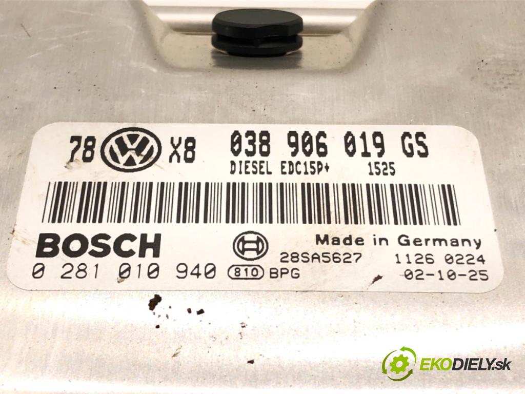 VW PASSAT B5 FL Kombi 2002 96 kW 1.9 TDI 1896 riadiaca jednotka Motor 038906019GS (Riadiaca jednotka)
