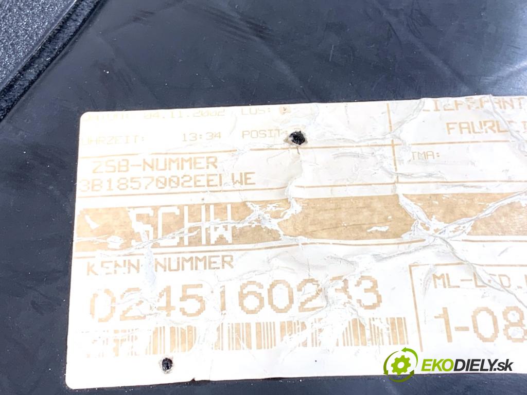 VW PASSAT B5 FL Kombi 2002 96 kW 1.9 TDI 1896 Priehradka, kastlík spolujazdca 3B1857101 (Priehradka (kastlík))