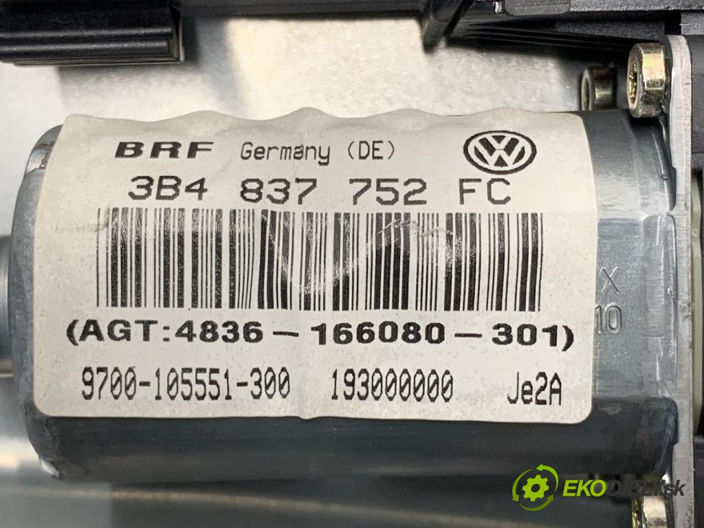 VW PASSAT B5 FL Kombi 2002 96 kW 1.9 TDI 1896 Mechanizmus okna pravy predný 3B4837752FC