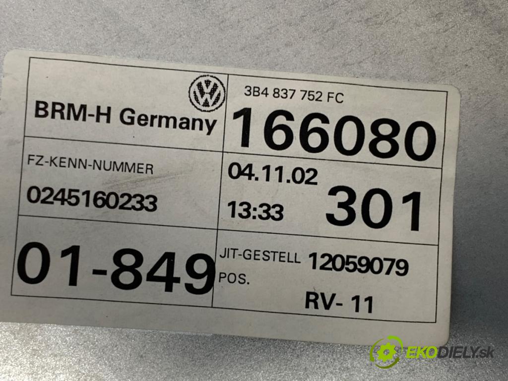 VW PASSAT B5 FL Kombi 2002 96 kW 1.9 TDI 1896 Mechanizmus okna pravy predný 3B4837752FC