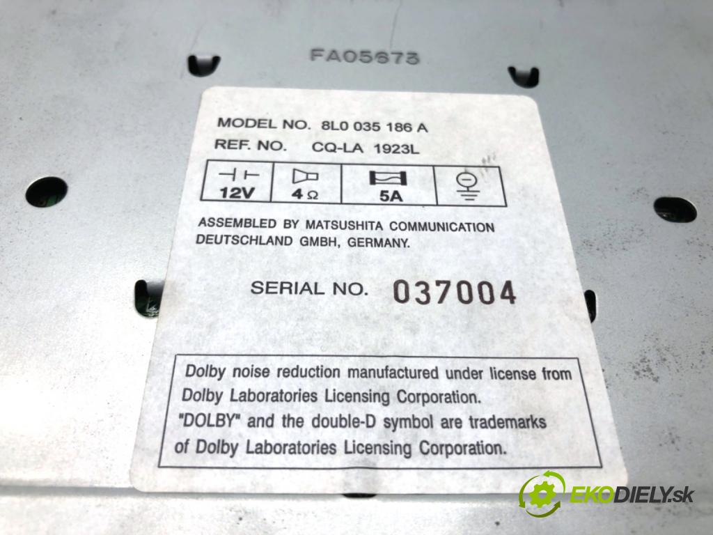 AUDI A3 8L liftback 2001 96 kW 1.9 TDI quattro 1896 RADIO 8L0035186A (Audio zariadenie)