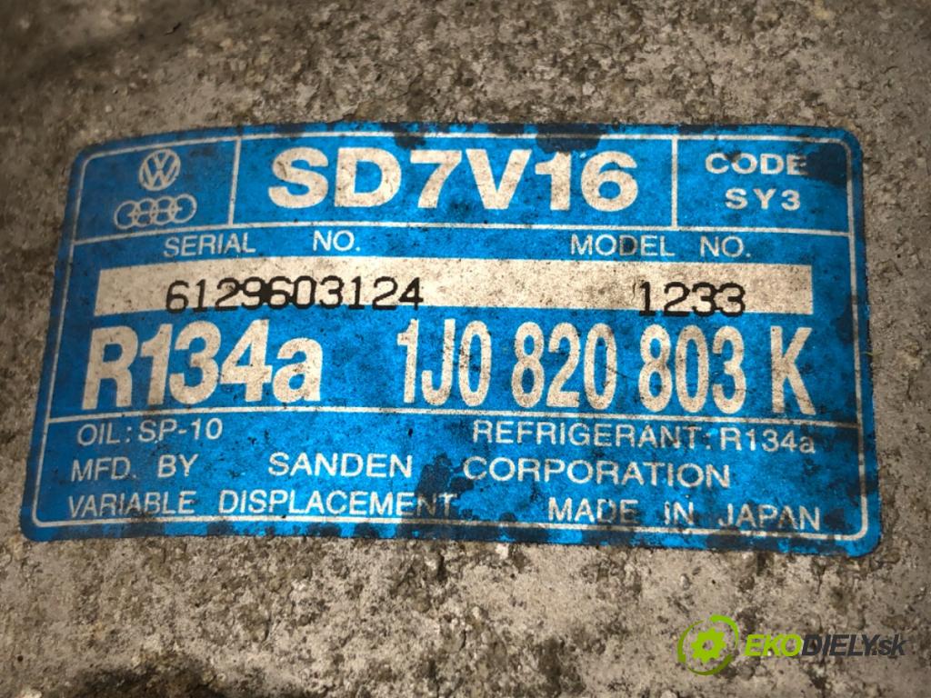 AUDI A3 8L liftback 2001 96 kW 1.9 TDI quattro 1896 Kompresor klimatizácie 1J0820803K (Kompresor klimatizácie)