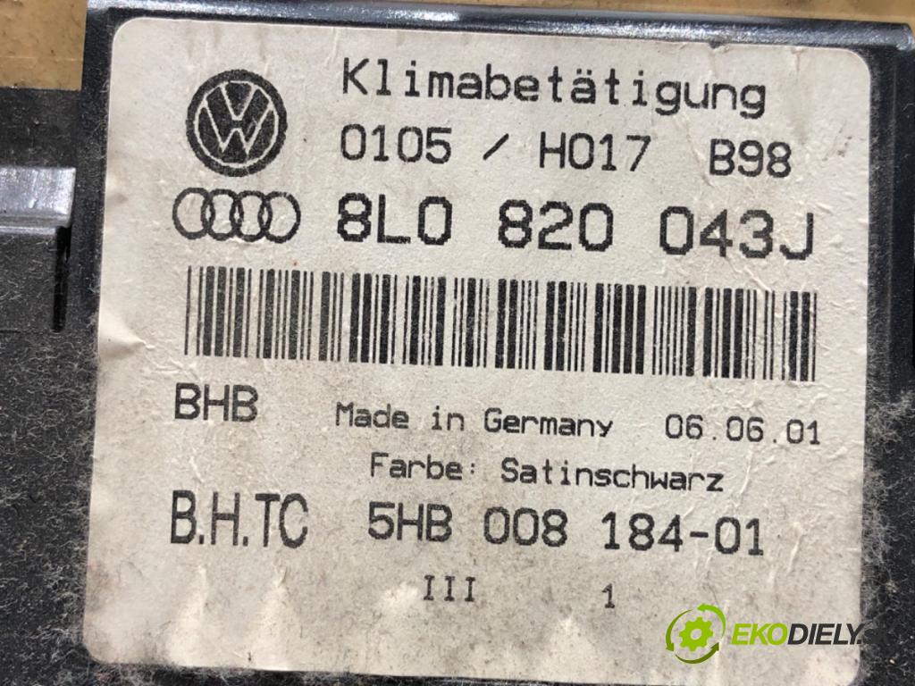 AUDI A3 8L liftback 2001 96 kW 1.9 TDI quattro 1896 Panel ovládania kúrenia 8L0820043J (Prepínacie páčky pod volantom)