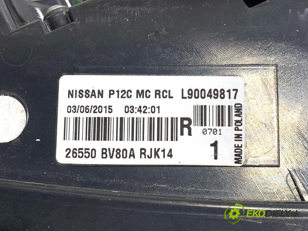 NISSAN JUKE F15 SUV 2015 81 kW 1.5 dCi 1461 Svetlo pravy zad 26550BV80A