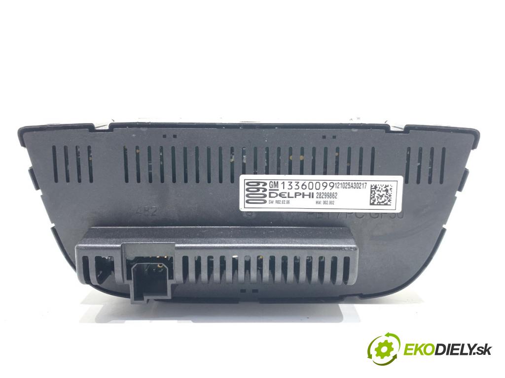 OPEL ASTRA J liftback 2012 103 kW 1.4 Turbo (68) 1364 Panel ovládania kúrenia 13360099 (Prepínacie páčky pod volantom)