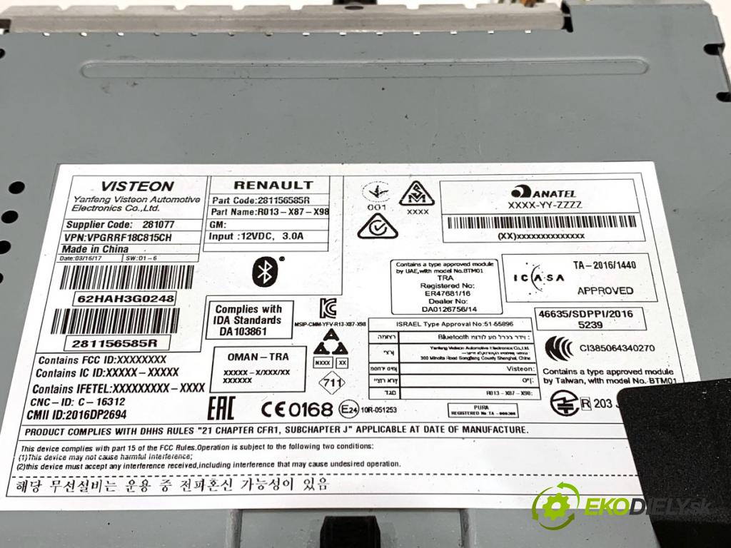 RENAULT CAPTUR I liftback 2017 66 kW 0.9 TCe 90 898 RADIO 281156585R (Audio zariadenie)