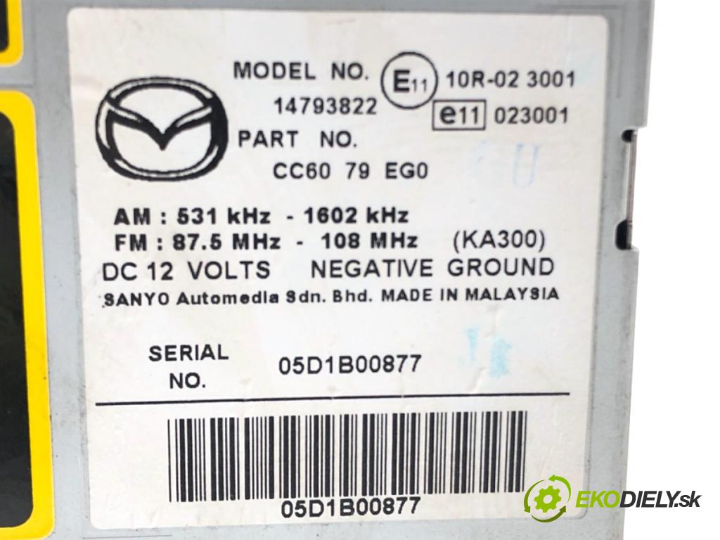 MAZDA 5 II nadwozie wielkoprzestrzenne (MPV) 2007 85 kW 1.8 (CR19) 1798 RADIO CC6079EG0 (Audio zariadenie)