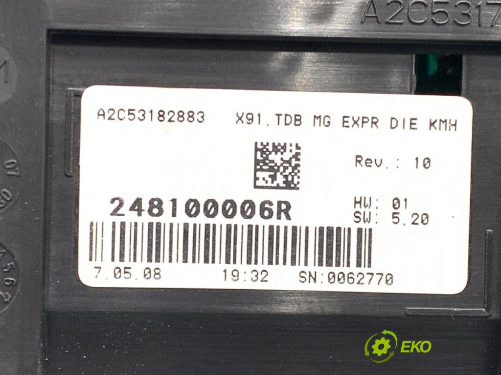 RENAULT LAGUNA III Kombi 2008 81 kW 1.5 dCi (KT0A, KT0R, KT02) 1461 Prístrojovka 248100006R (Prístrojová doska)