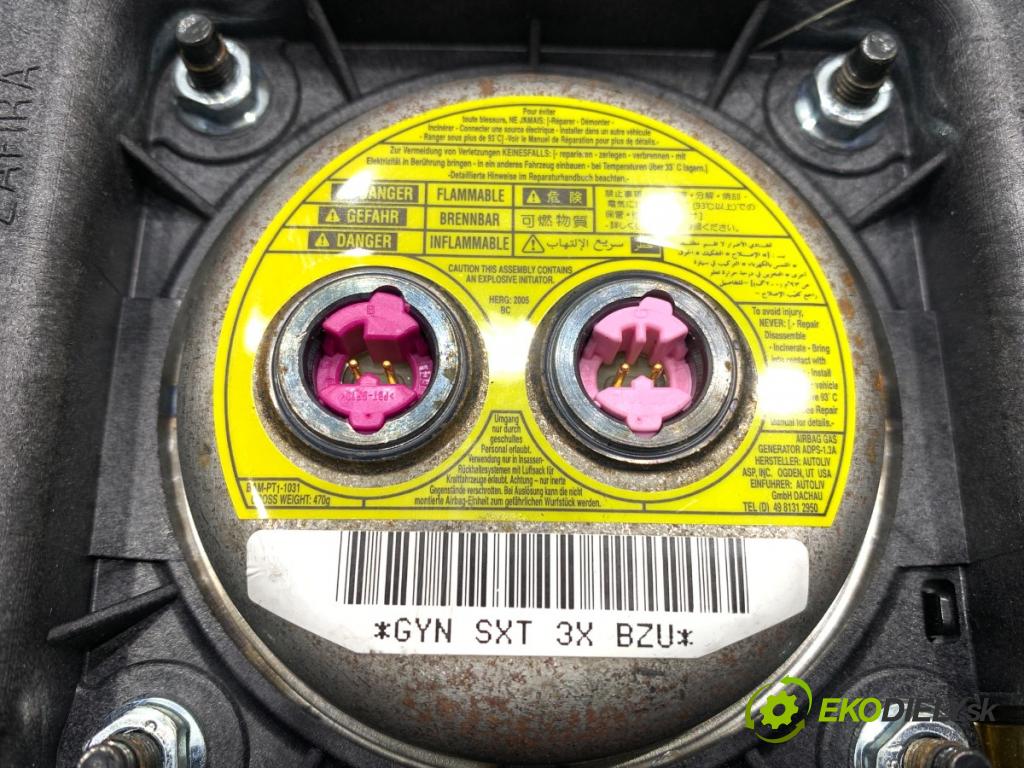 OPEL ZAFIRA B nadwozie wielkoprzestrzenne (MPV) 2006 88 kW 1.9 CDTI (M75) 1910 AirBag volantu 13111348 (Airbag)