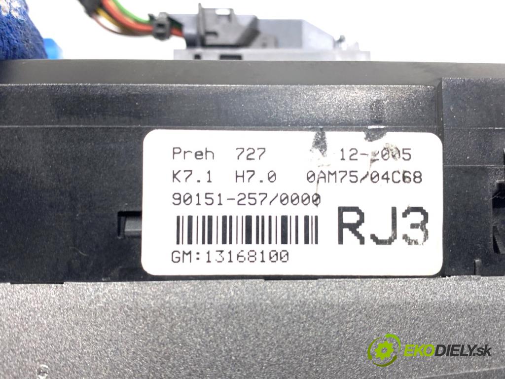 OPEL ZAFIRA B nadwozie wielkoprzestrzenne (MPV) 2006 88 kW 1.9 CDTI (M75) 1910 Panel ovládania kúrenia 13168100 (Prepínacie páčky pod volantom)