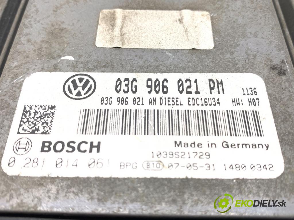 VW GOLF V liftback 2007 77 kW 1.9 TDI 1896 riadiaca jednotka Motor 03G906021PM (Riadiaca jednotka)