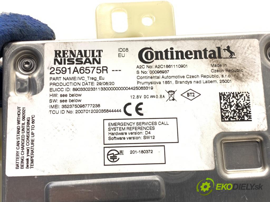 RENAULT CLIO V liftback 2020 74 kW 1.0 TCe 100 (B7MT) 999 Modul BLUETOOTH 2591A6575R (Riadiaca jednotka ostatné)