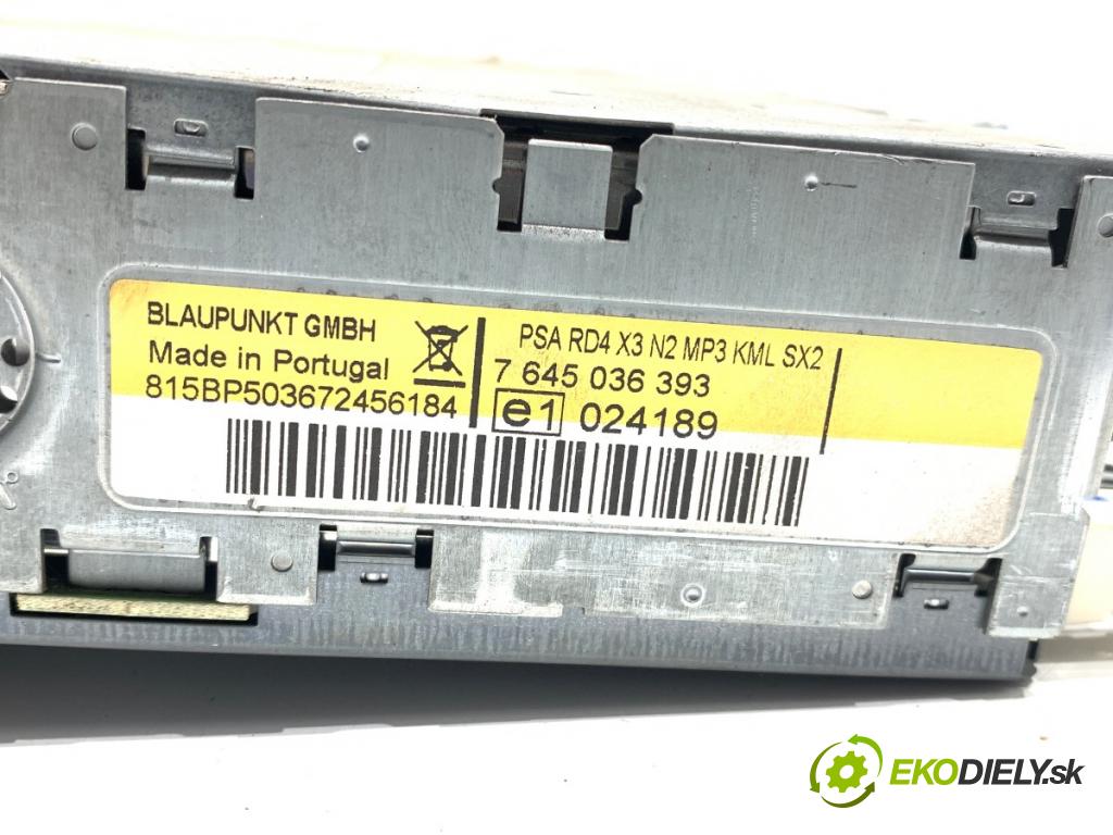 CITROEN C5 II liftback 2007 92 kW 1.8 16V 1749 RADIO 96606479YW (Audio zariadenie)