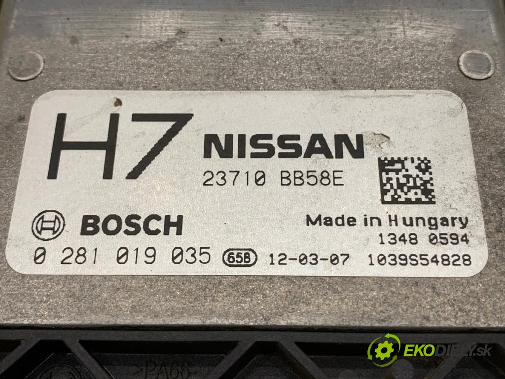 NISSAN QASHQAI J10 SUV 2012 96 kW 1.6 dCi 1598 riadiaca jednotka Motor 23710BB58E 0281019035 (Riadiaca jednotka)