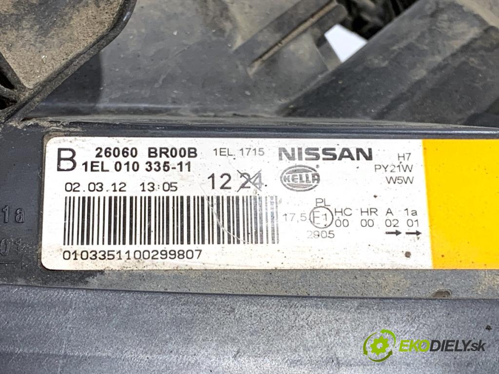 NISSAN QASHQAI J10 SUV 2012 96 kW 1.6 dCi 1598 Svetlomet ľavy predný 26060BR00B