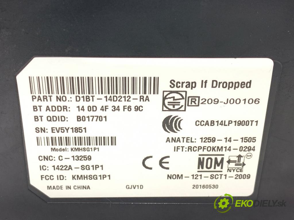 FORD TRANSIT CONNECT nadwozie wielkoprzestrzenne (MPV) 2016 88 kW 1.5 TDCi 1499 Modul BLUETOOTH D1BT-14D212-RA (Riadiaca jednotka ostatné)