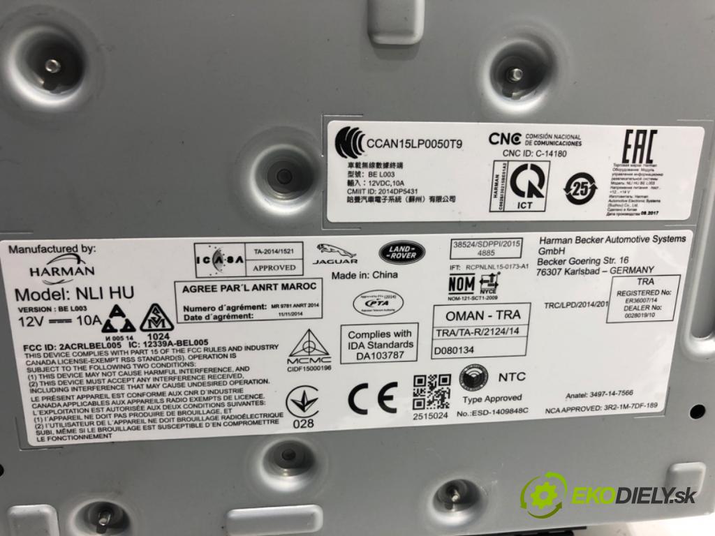 JAGUAR XF II sedan 2018 132 kW 2.0 D 1999 RADIO Navigácia HY32-18K812-BE (Audio zariadenie)