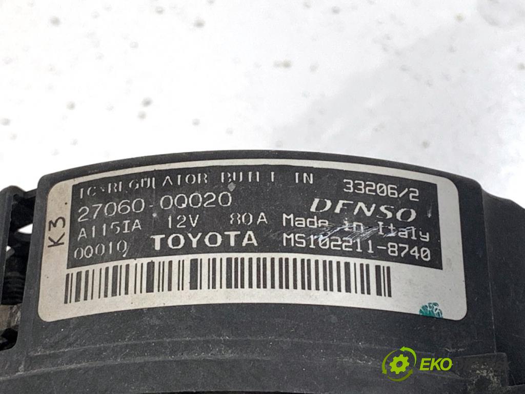 PEUGEOT 107 liftback 2007 50 kW 1.0 998 Alternátor 27060-0Q020 (Alternátor)