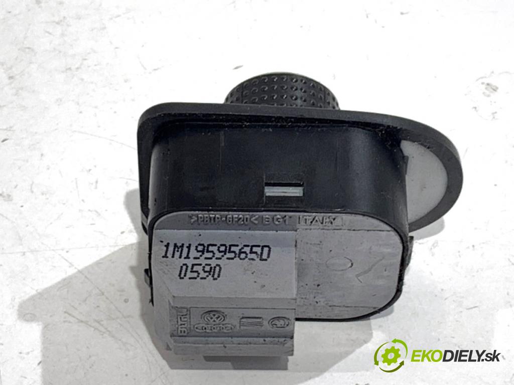 SEAT LEON I liftback 2001 66 kW 1.9 TDI 1896 Prepínač nastavenia spätných zrkadiel 1M1959565D (Prepínacie páčky pod volantom)