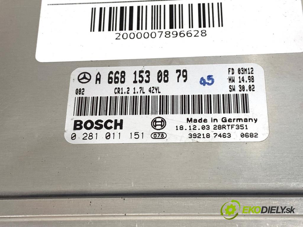 MERCEDES-BENZ W168 liftback 2004 70 kW A 170 CDI (168.009, 168.109) 1689 riadiaca jednotka Motor A6681530879 (Riadiaca jednotka)