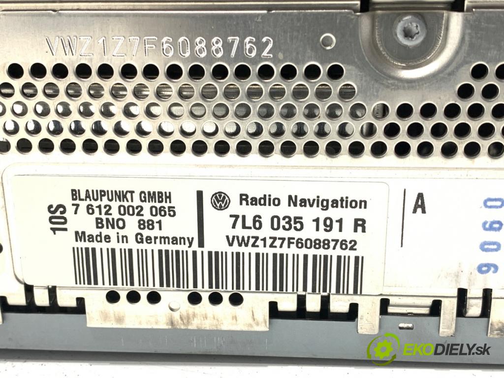 VW TOUAREG SUV 2006 206 kW 3.6 V6 FSI 3597 RADIO 7L6035191R (Audio zariadenie)
