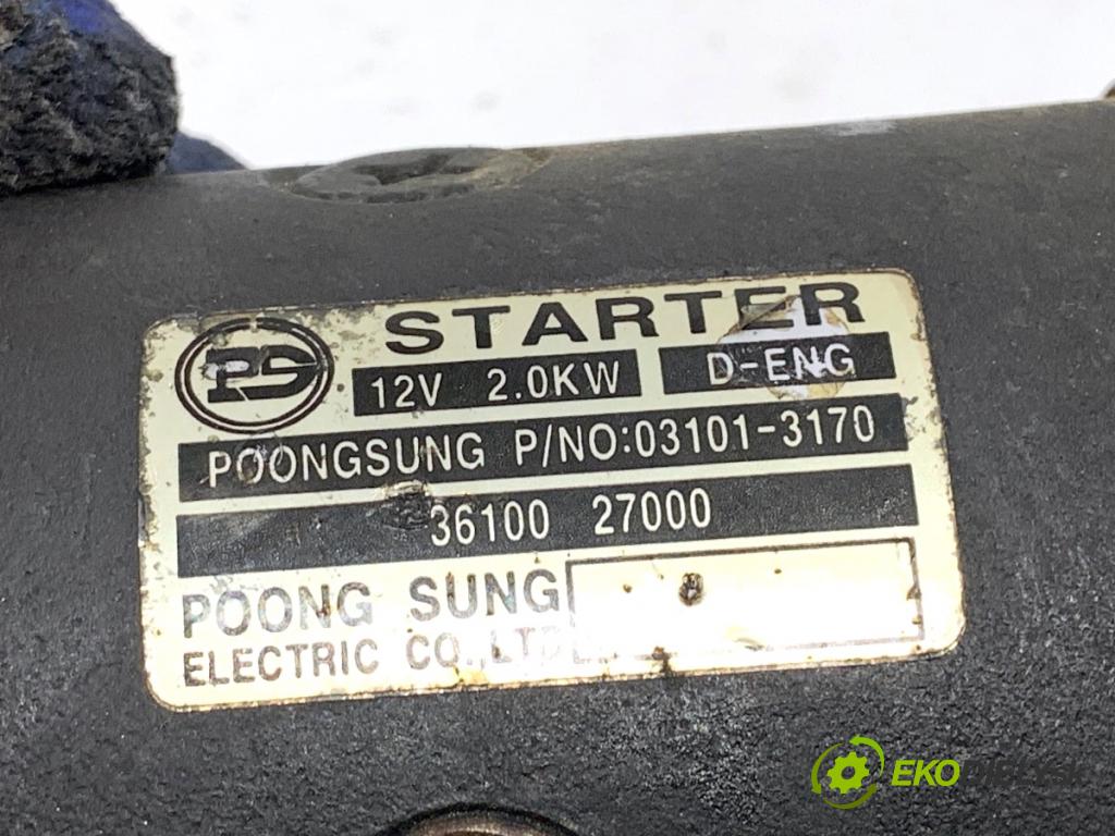 HYUNDAI SANTE FE I SUV 2004 83 kW 2.0 CRDi 4x4 1991 startér 36100-27000 (Startér)