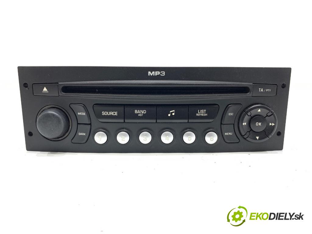 PEUGEOT 207 liftback 2007 80 kW 1.6 HDi 1560 RADIO 96643699XT (Audio zariadenie)