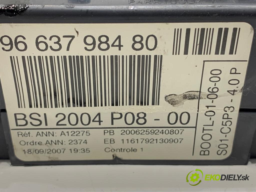 PEUGEOT 207 liftback 2007 80 kW 1.6 HDi 1560 Modul BSI 9663798480 (Poistková skrinka)