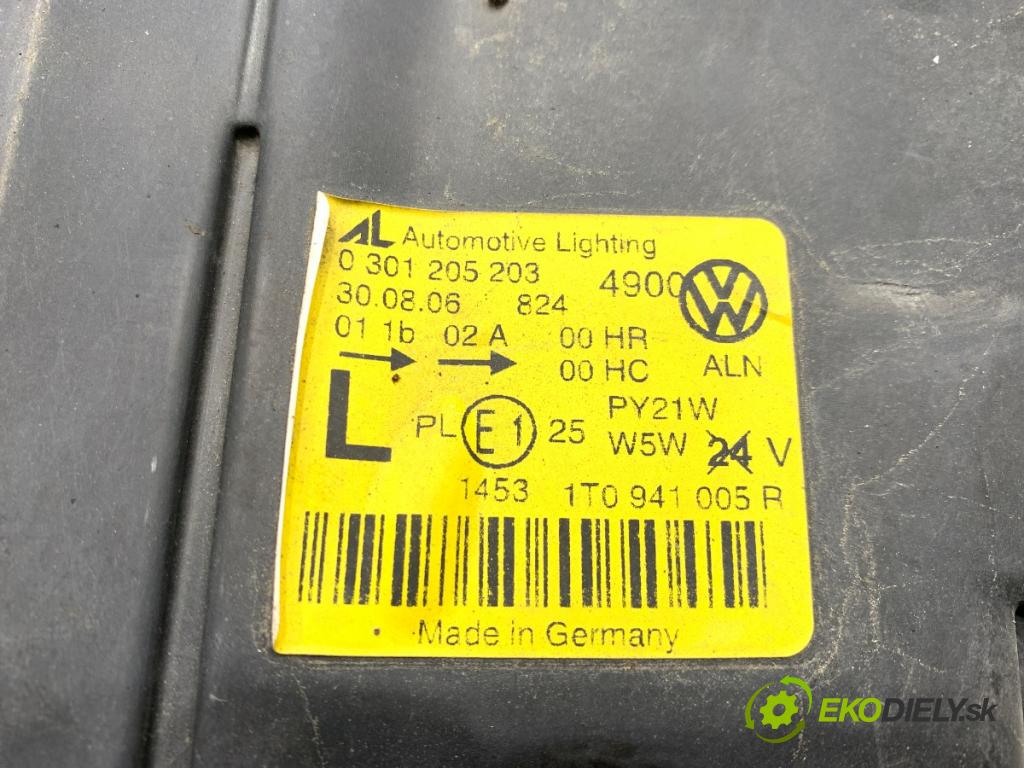 VW TOURAN nadwozie wielkoprzestrzenne (MPV) 2006 77 kW 1.9 TDI 1896 Svetlomet ľavy predný 1T0941005R