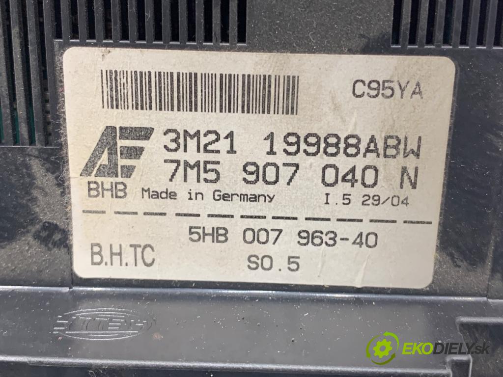 FORD GALAXY MK1 nadwozie wielkoprzestrzenne (MPV) 2004 96 kW 1.9 TDI 1896 Panel ovládania kúrenia 7M5907040N (Prepínacie páčky pod volantom)