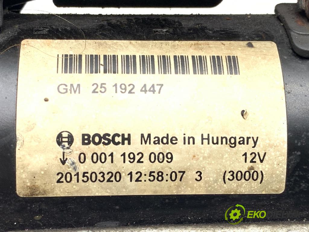 OPEL MERIVA B nadwozie wielkoprzestrzenne (MPV) 2015 88 kW 1.4 LPG (75) 1364 startér 0001192009 25192447 (Startér)