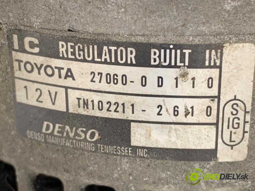 TOYOTA COROLLA E12 liftback 2005 141 kW 1.8 VVTL-i TS (ZZE123) 1796 Alternátor 27060-0D110 (Alternátor)