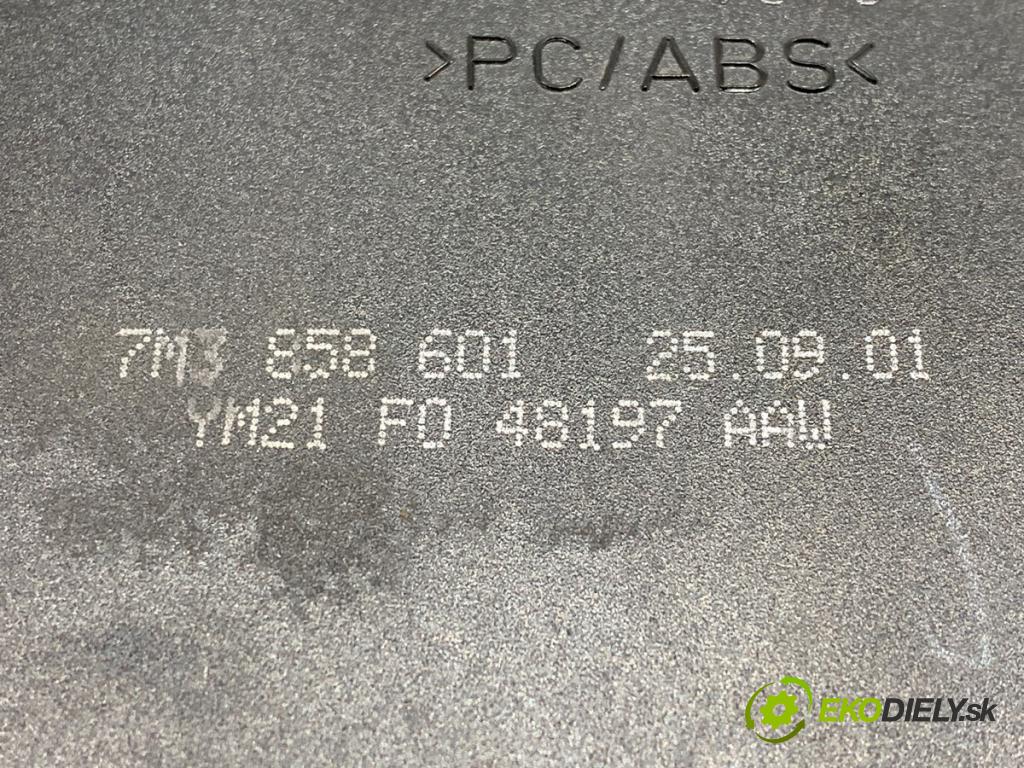 VW SHARAN nadwozie wielkoprzestrzenne (MPV) 2002 85 kW 1.9 TDI 1896 Držiak na nápoje 7M3858601 (Držiak (úchyt) na nápoje)