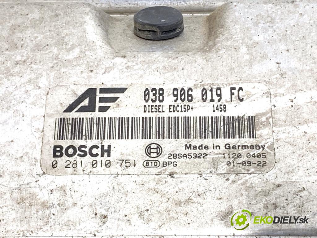 VW SHARAN nadwozie wielkoprzestrzenne (MPV) 2002 85 kW 1.9 TDI 1896 riadiaca jednotka Motor 038906019FC (Riadiaca jednotka)