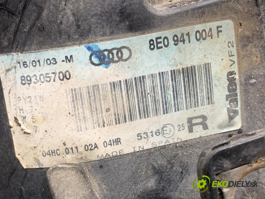 AUDI A4 B6 sedan 2003 132 kW 2.5 TDI quattro 2496 Svetlomet pravy predný 8E0941004F
